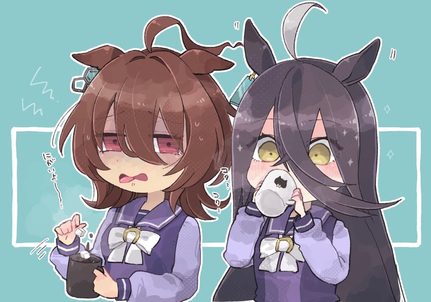 agnes tachyon and manhattan cafe (umamusume) drawn by yagamin_(ygmn01)