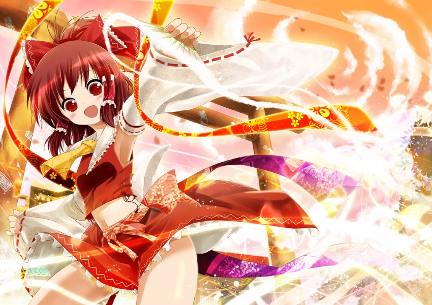 hakurei reimu (touhou) drawn by porurin