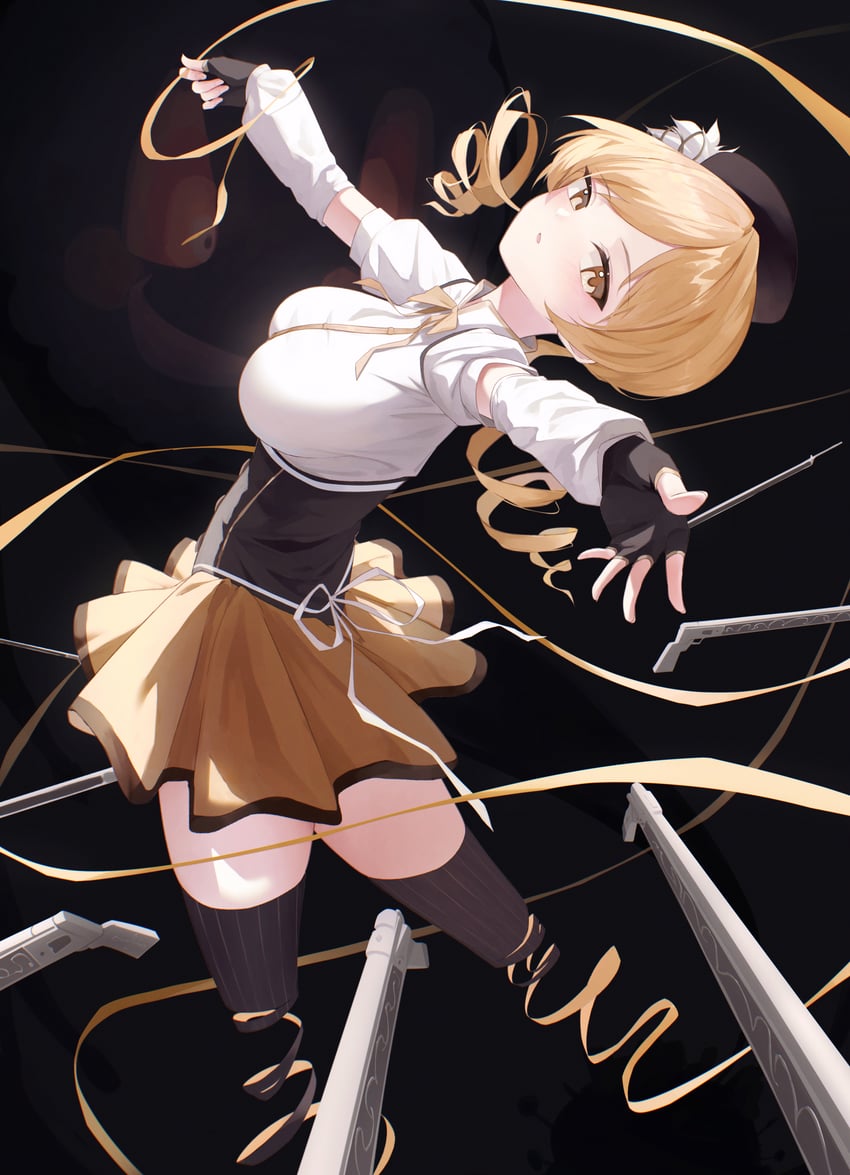 tomoe mami and charlotte (mahou shoujo madoka magica) drawn by 200f_(nifu)