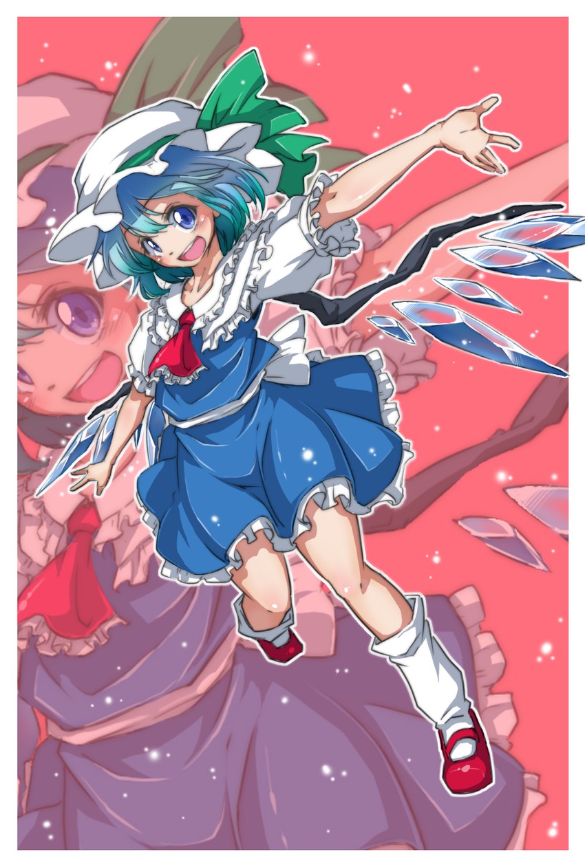 flandre scarlet and cirno (touhou) drawn by izuna_nie