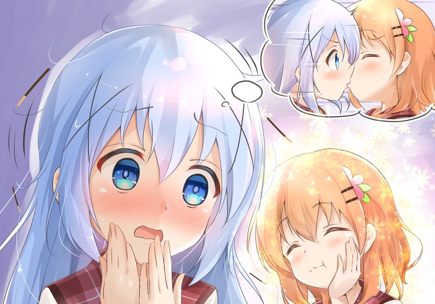 kafuu chino and hoto cocoa (gochuumon wa usagi desu ka?) drawn by mika_miche