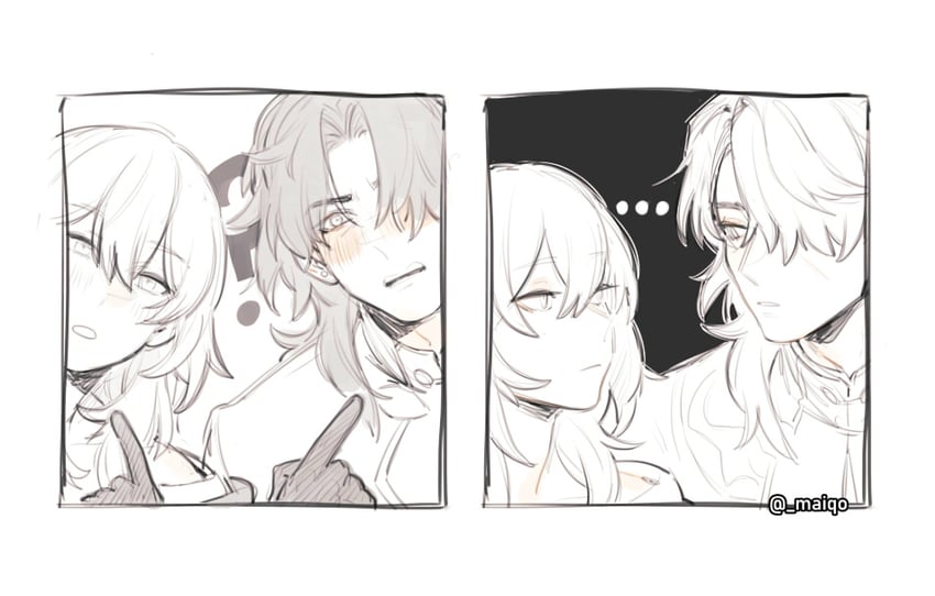trailblazer, stelle, and blade (honkai and 1 more) drawn by maiqo