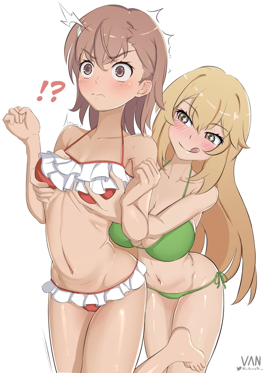misaka mikoto and shokuhou misaki (toaru majutsu no index and 1 more) drawn by vaniste