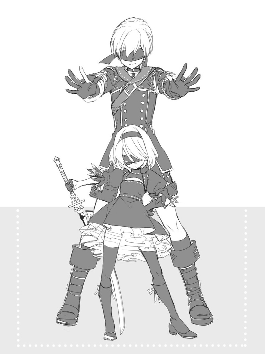 2b and 9s (nier and 1 more) drawn by ninto