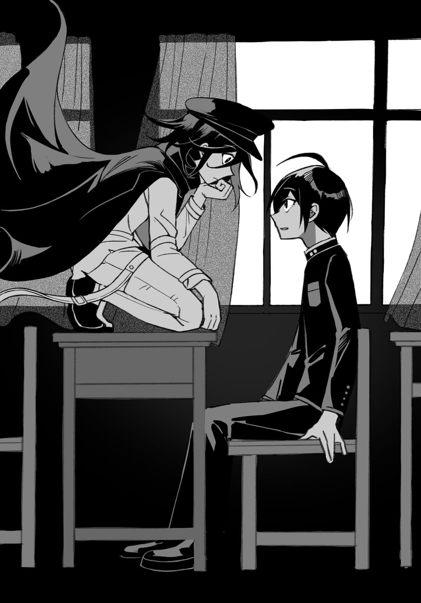 oma kokichi and saihara shuichi (danganronpa and 1 more) drawn by lull_brook_(brookuu)