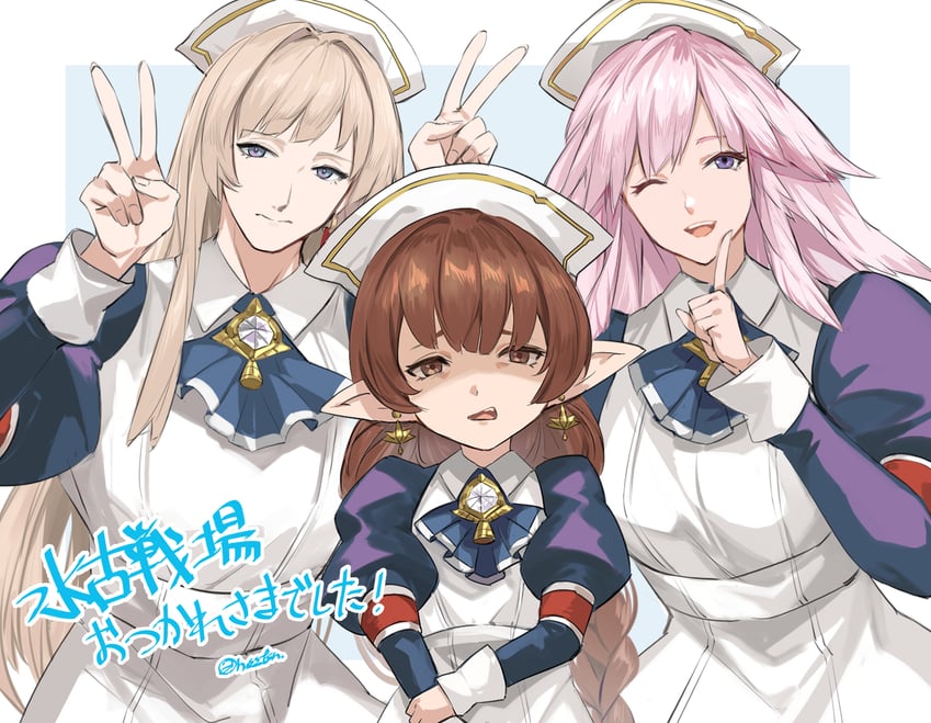 haaselia, gabriel, and cassius (granblue fantasy) drawn by nos_(nos_tsn)