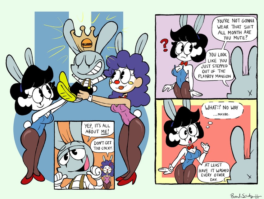 mute the mime, chatterbox the clown, and bonzo rabbit (original) drawn by imrachets