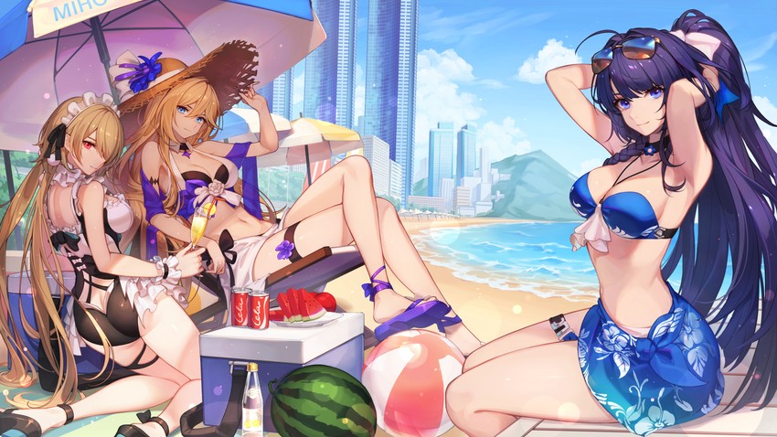 raiden mei, rita rossweisse, and durandal (honkai and 1 more) drawn by baek_hyang