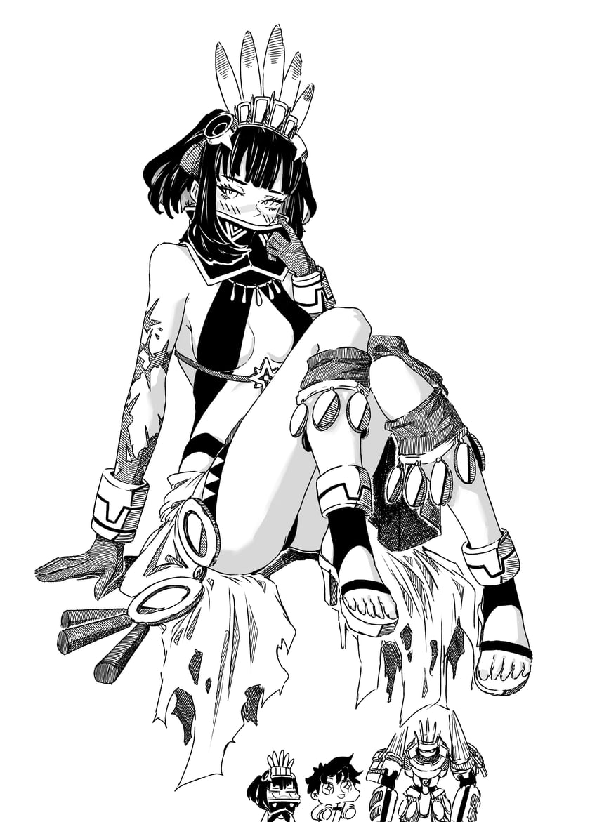 fujimaru ritsuka and tenochtitlan (fate and 1 more) drawn by furauji