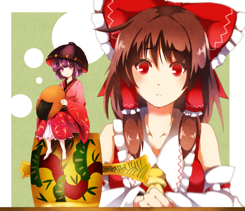 hakurei reimu and sukuna shinmyoumaru (touhou) drawn by jio_(nayutarooo)