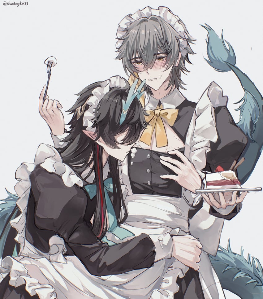 trailblazer, caelus, and dan heng (honkai and 1 more) drawn by fuyu_(xiaodongd2333)