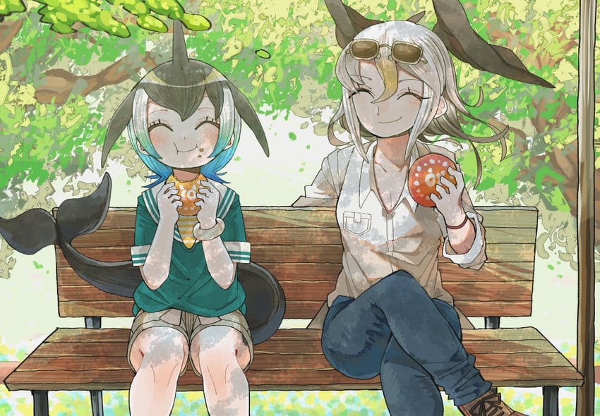 common dolphin and bald eagle (kemono friends and 1 more) drawn by kanmoku-san