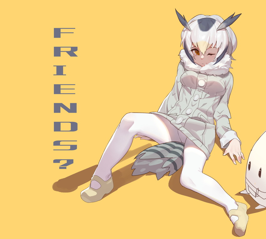 lucky beast and northern white-faced owl (kemono friends) drawn by cyjalway