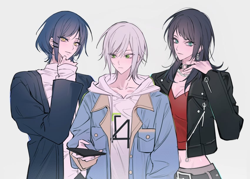 yamada ryo, yahata umiri, and hinomori shiho (bang dream! and 3 more) drawn by m_omoo