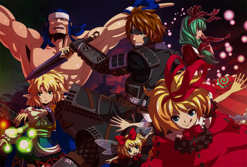 mizuhashi parsee, kagiyama hina, medicine melancholy, su-san, kitanai ninja, and 1 more (touhou and 2 more) drawn by shin_psalm