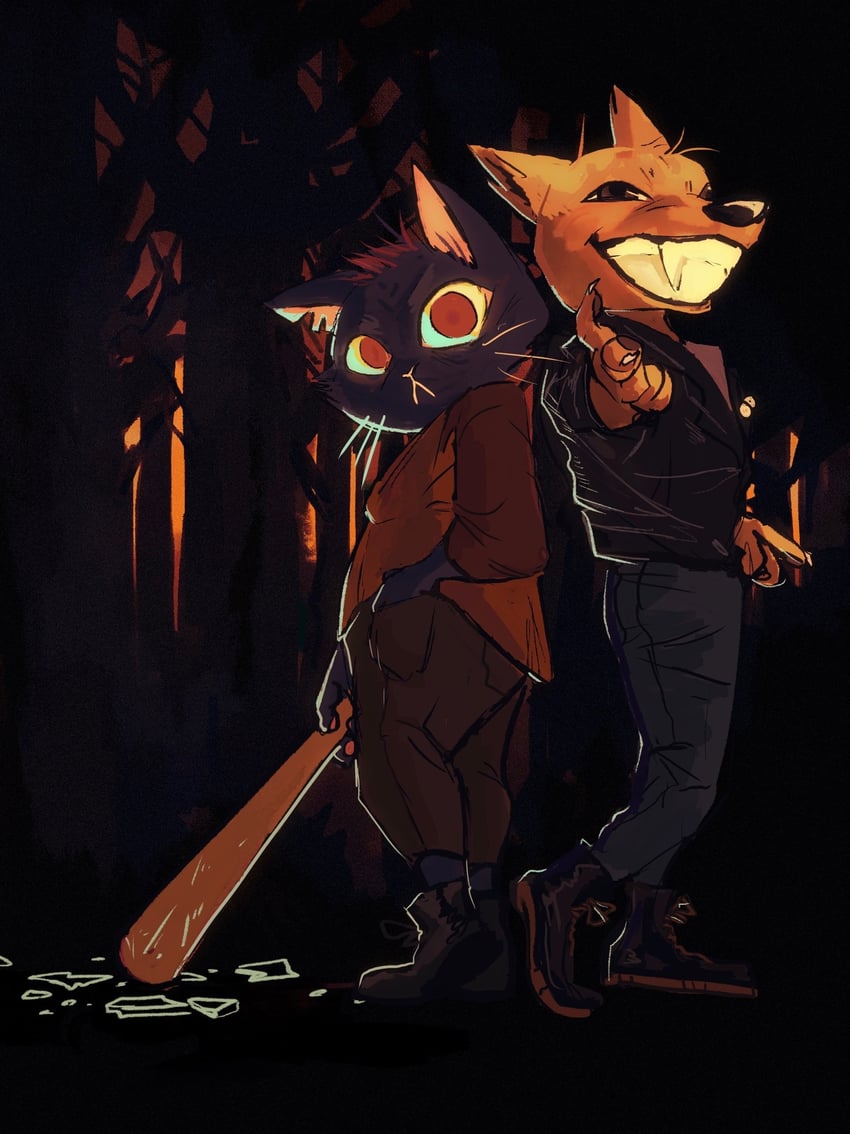 mae borowski and gregg lee (night in the woods) drawn by rat_riot