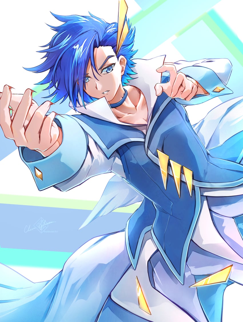 natsume hayato and cure lock (precure and 1 more) drawn by clear_glass_(mildmild1311)