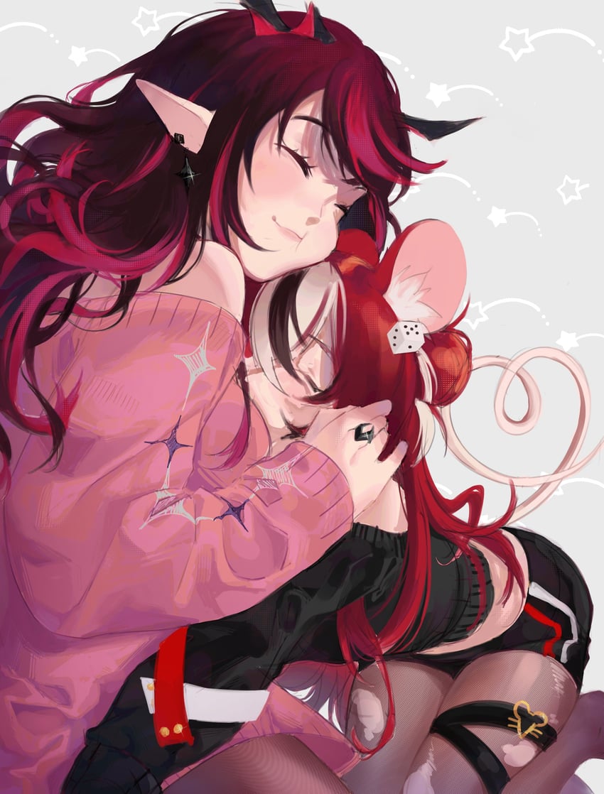 hakos baelz and irys (hololive and 1 more) drawn by setomie