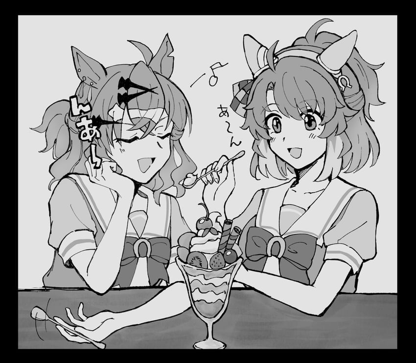 jungle pocket and dantsu flame (umamusume) drawn by sanayama_(thou_uoht)