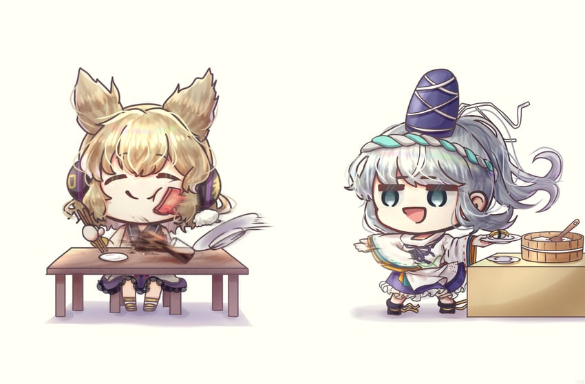 toyosatomimi no miko and mononobe no futo (touhou) drawn by suna_sen
