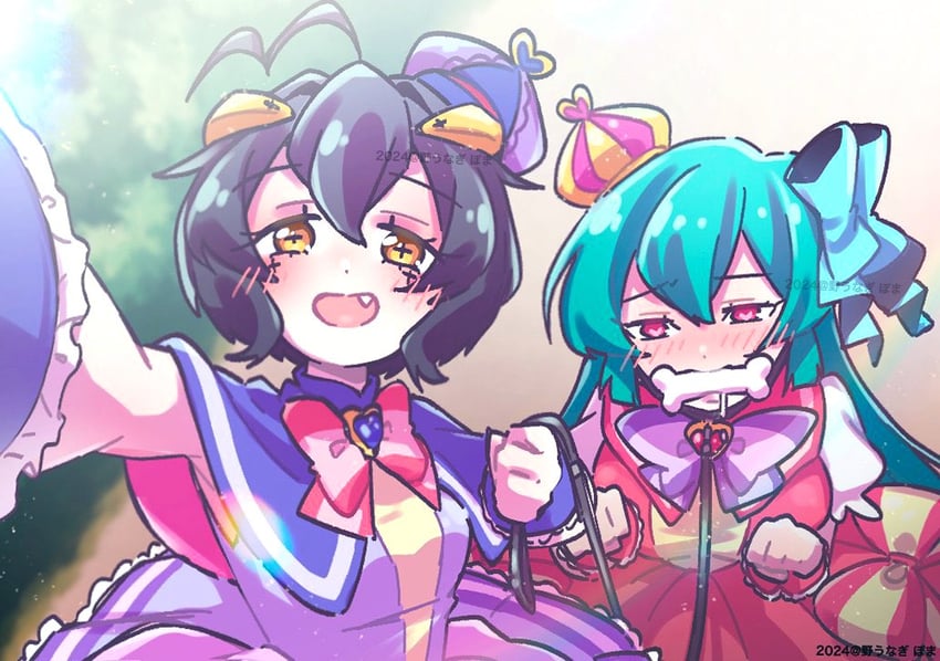hiiragi utena, magia baiser, cure wonderful, minakami sayo, cure friendy, and 1 more (mahou shoujo ni akogarete) drawn by poma123poma