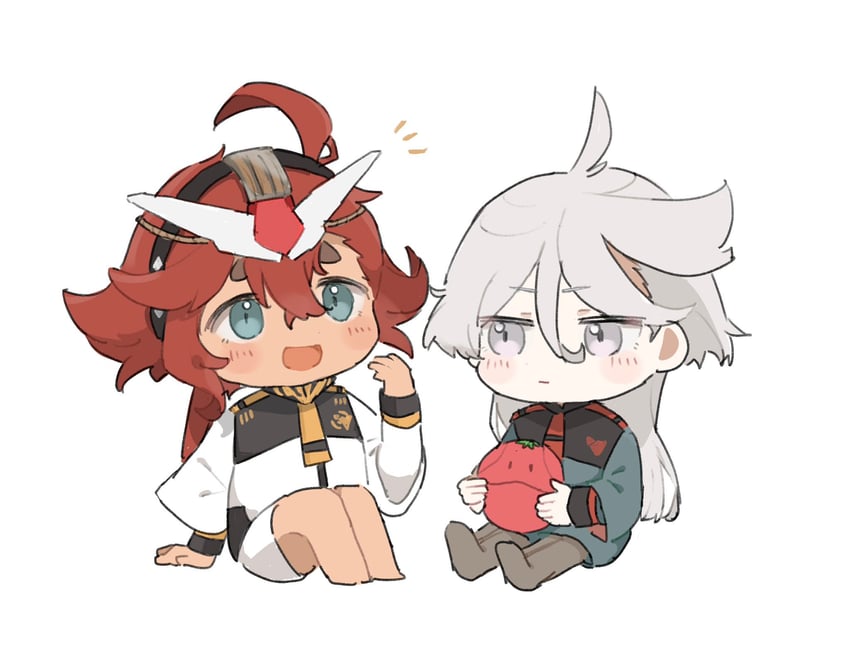 suletta mercury, miorine rembran, and haro (gundam and 1 more) drawn by hamu_(hamusand)