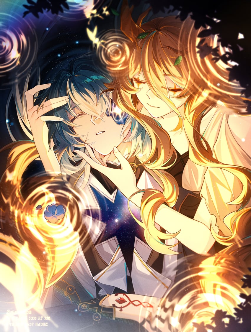 anaxa and calypso (honkai and 1 more) drawn by clmks000