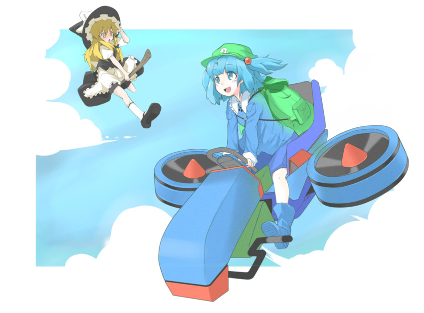 kirisame marisa and kawashiro nitori (touhou) drawn by akihikohex