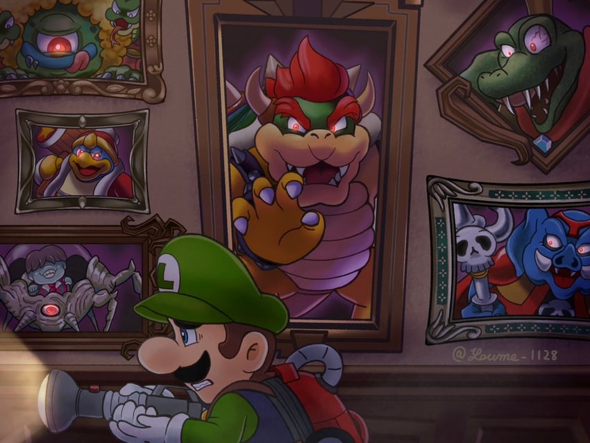 luigi, bowser, king dedede, king k. rool, ganon, and 2 more (the legend of zelda and 7 more) drawn by suruga_kanade