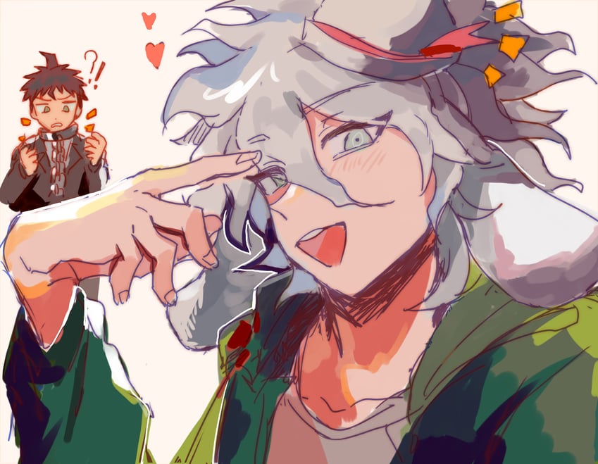 komaeda nagito and hinata hajime (danganronpa and 2 more) drawn by heichiyo