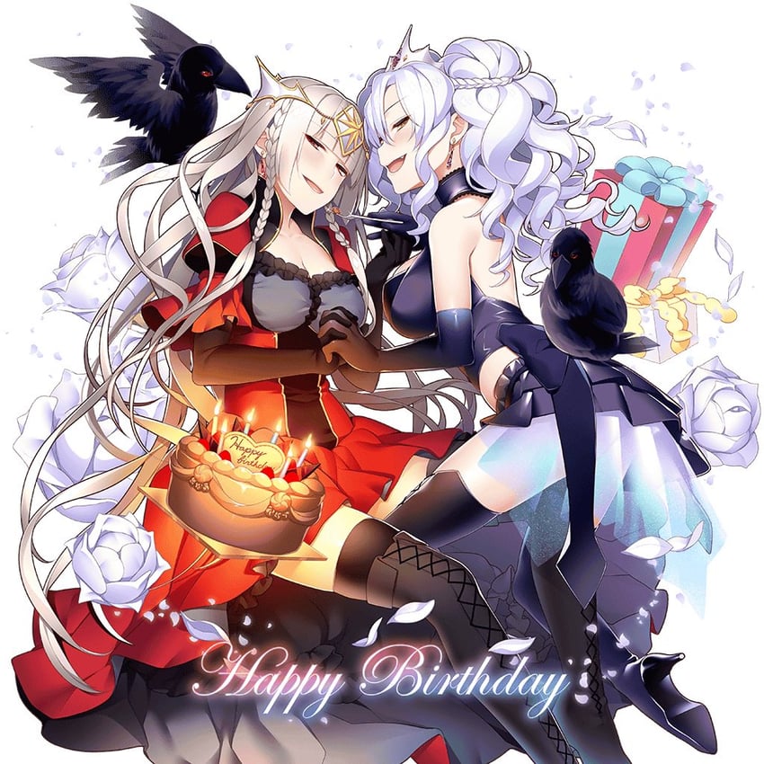 morrigan rufei, morigan raven, and queen mary (uchi no hime-sama ga ichiban kawaii) drawn by giuniu