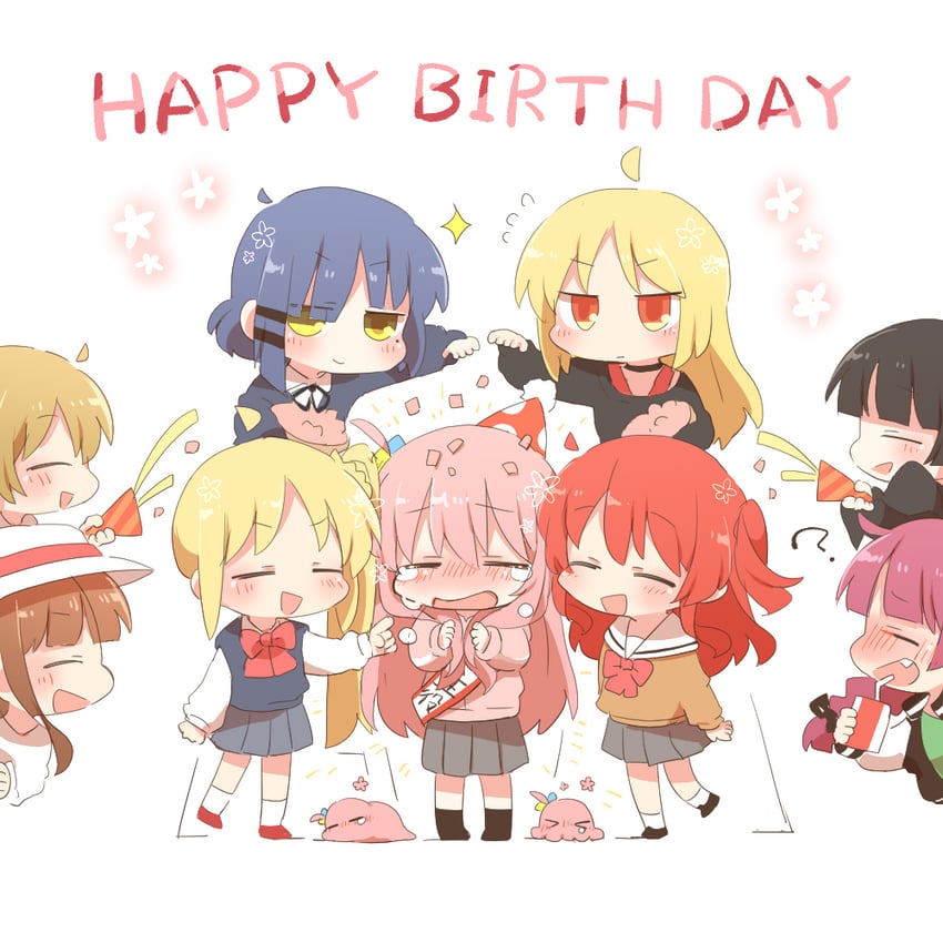 gotoh hitori, kita ikuyo, ijichi nijika, yamada ryo, hiroi kikuri, and 4 more (bocchi the rock!) drawn by rebecca_(keinelove)