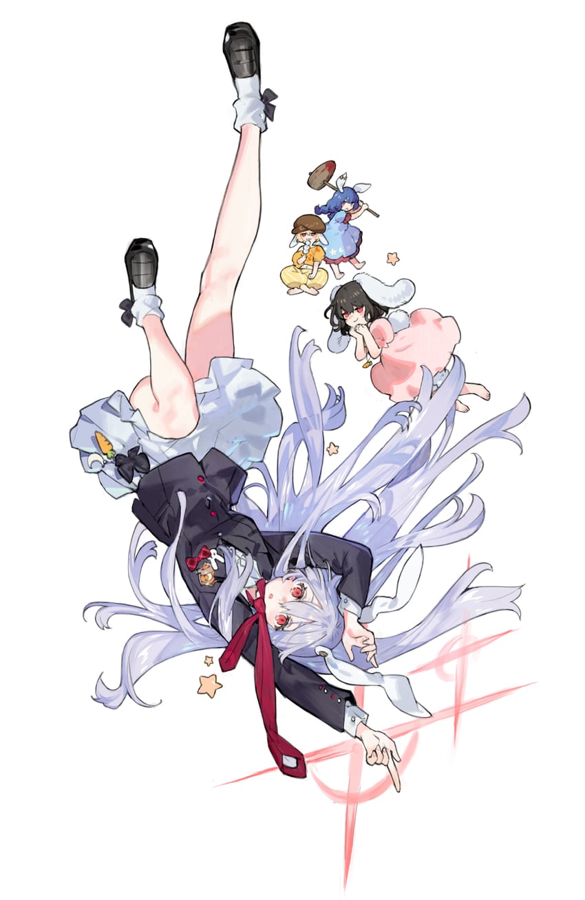 reisen udongein inaba, inaba tewi, seiran, and ringo (touhou) drawn by starshadowmagician