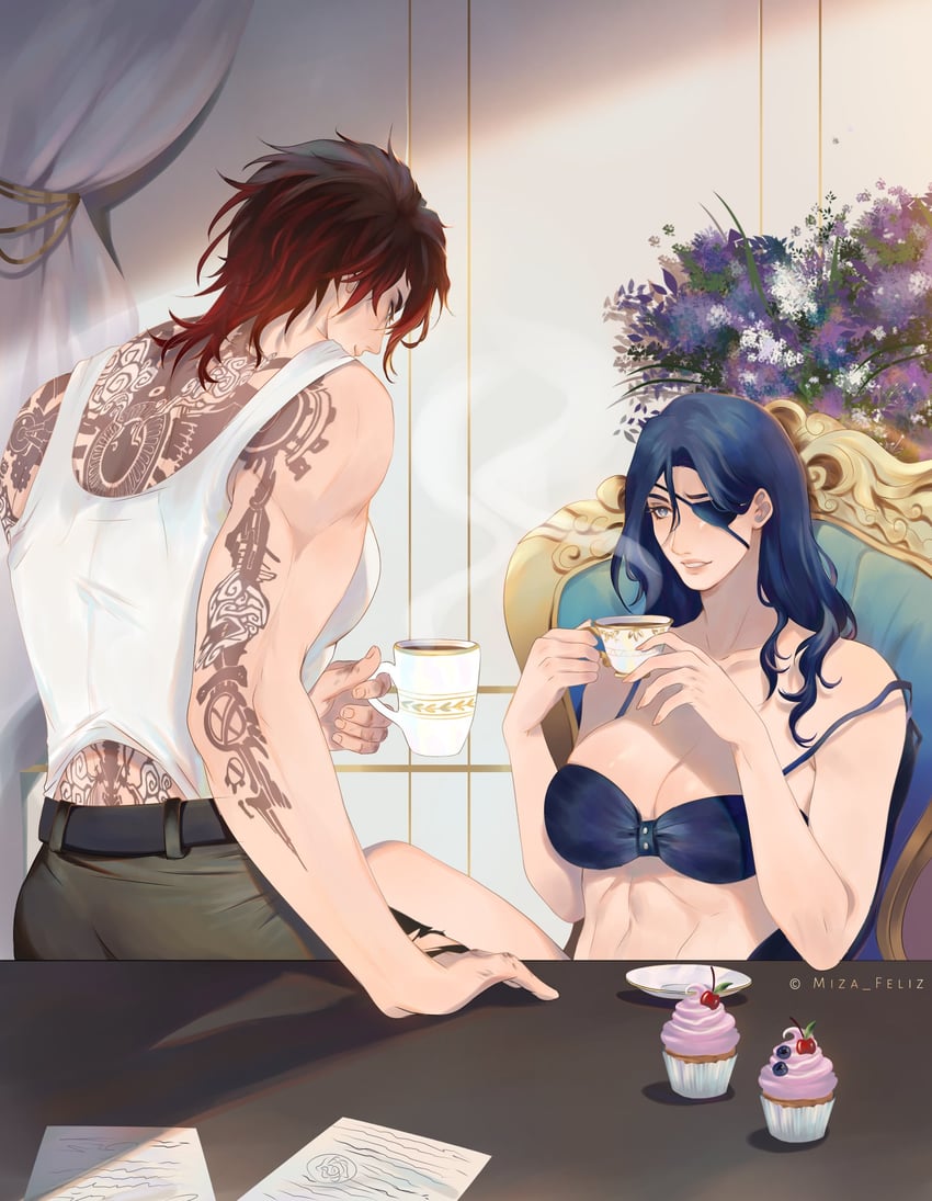 vi, caitlyn, arcane vi, and arcane caitlyn (league of legends and 1 more) drawn by miza_feliz