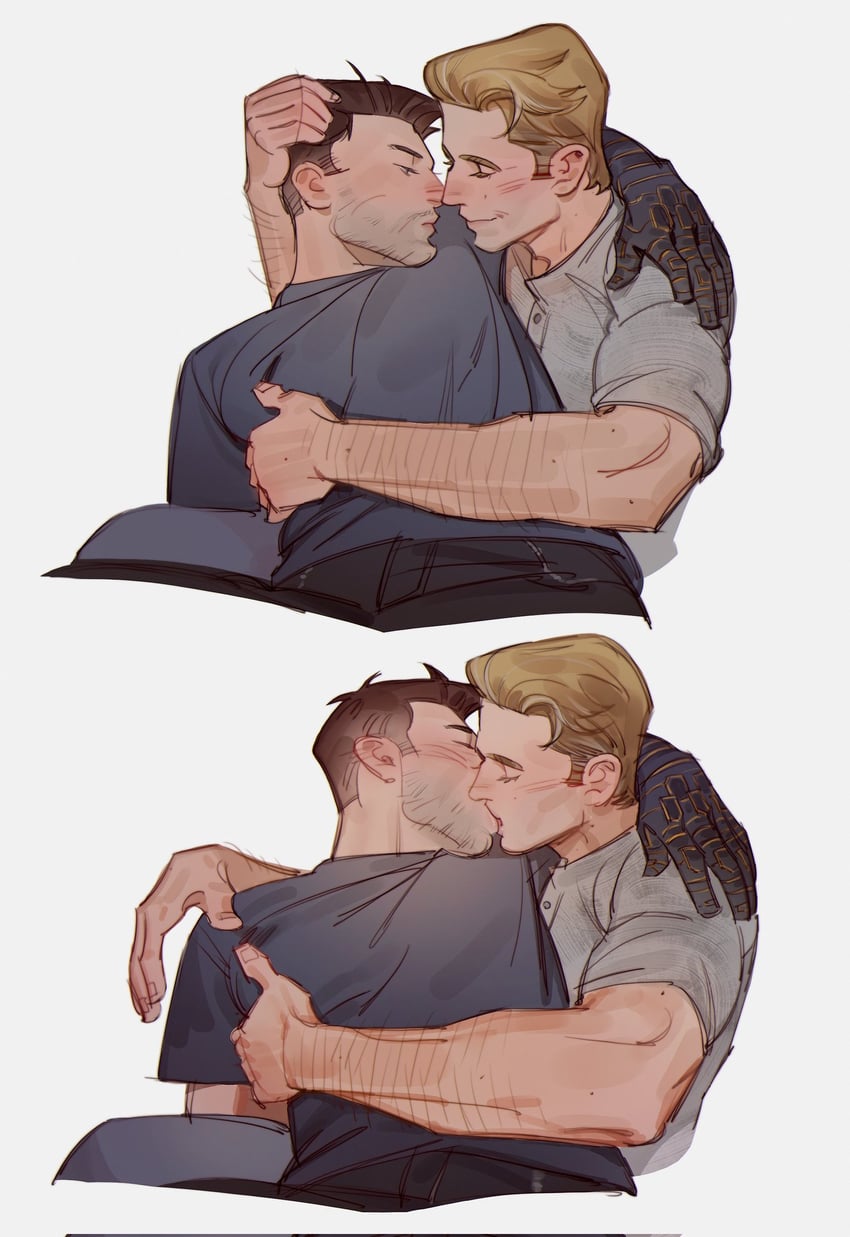 steve rogers and bucky barnes (marvel and 1 more) drawn by sasha_shkret