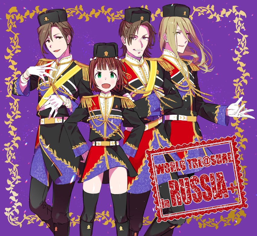 amami haruka, yamashita jiro, koron chris, and kamiya yukihiro (idolmaster and 2 more) drawn by hideichi