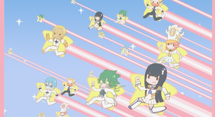 kiryuuin satsuki, junketsu, jakuzure nonon, gamagoori ira, sanageyama uzu, and 2 more (kill la kill and 1 more) drawn by shinonoko_(tubamecider)