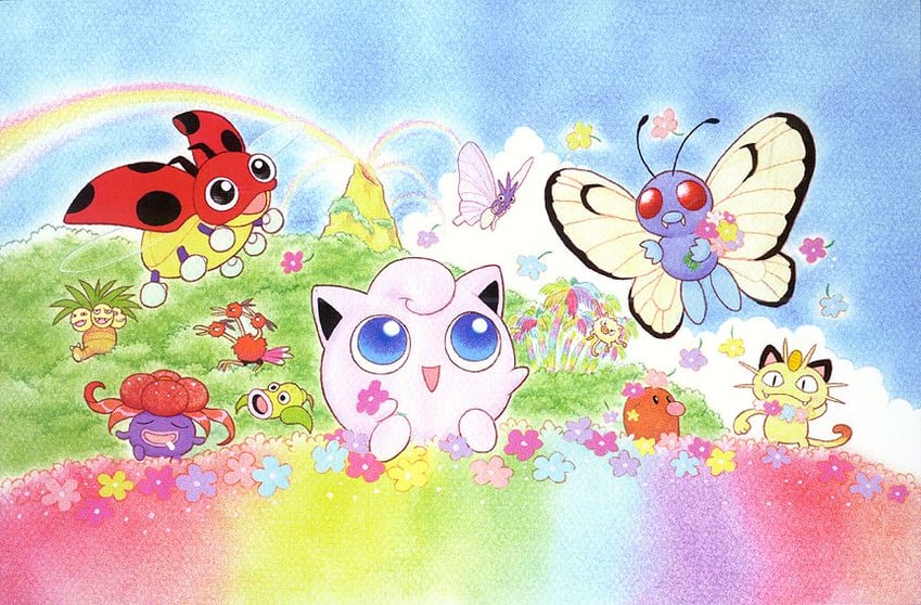 jigglypuff, meowth, butterfree, diglett, exeggutor, and 6 more (pokemon and 1 more) drawn by fukuyama_keiko