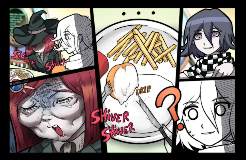 oma kokichi and yumeno himiko (danganronpa and 1 more) drawn by nifast_(greentail)