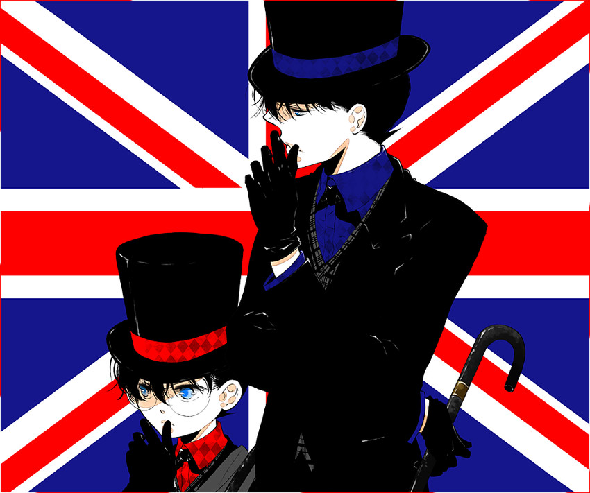 edogawa conan and kudou shin'ichi (meitantei conan) drawn by tennen_hz