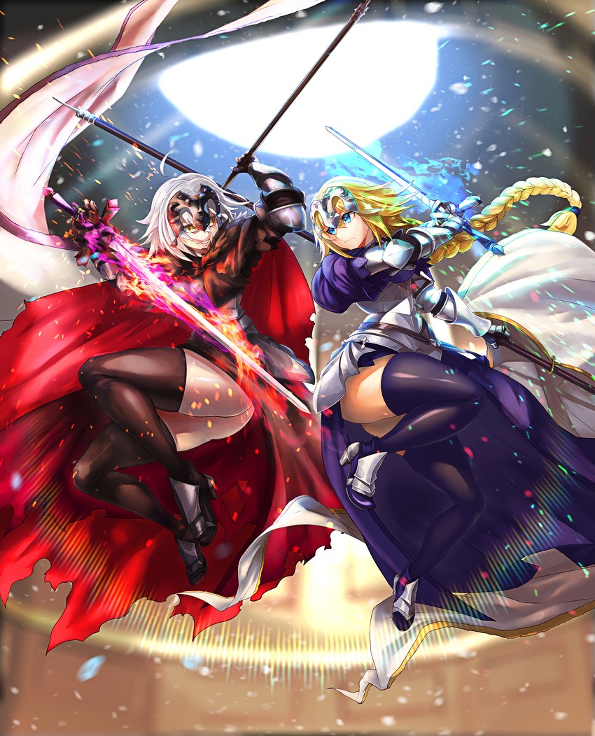 jeanne d'arc and jeanne d'arc alter (fate and 2 more) drawn by srsojiro