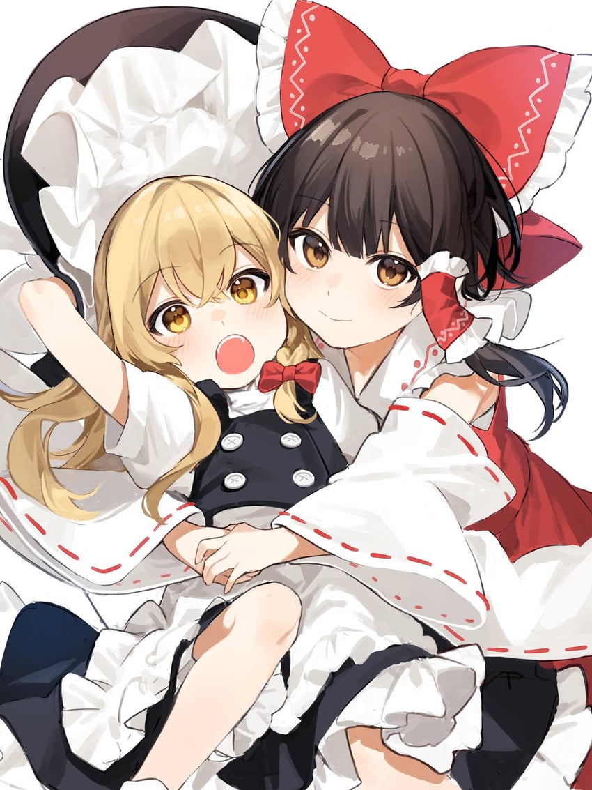 hakurei reimu and kirisame marisa (touhou) drawn by jill_07km