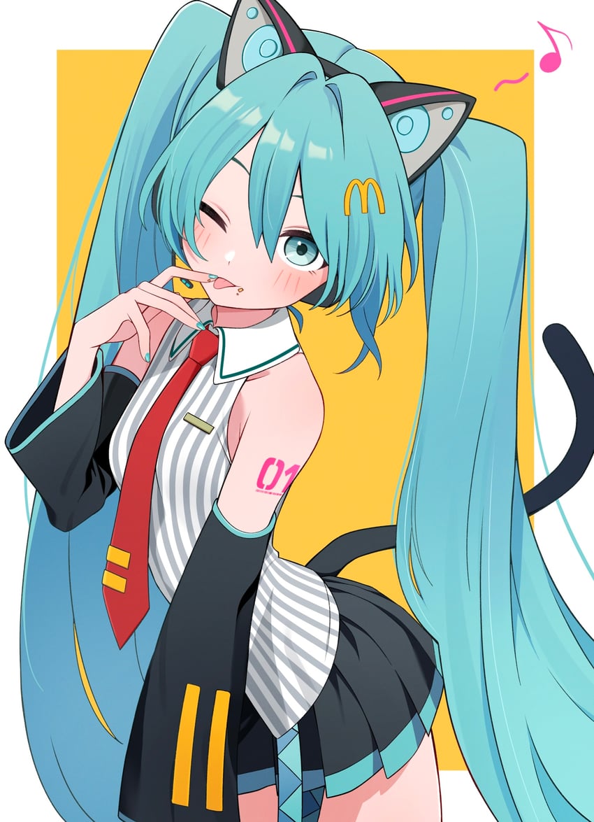 hatsune miku (vocaloid and 2 more) drawn by hiroikara_(smhong04)
