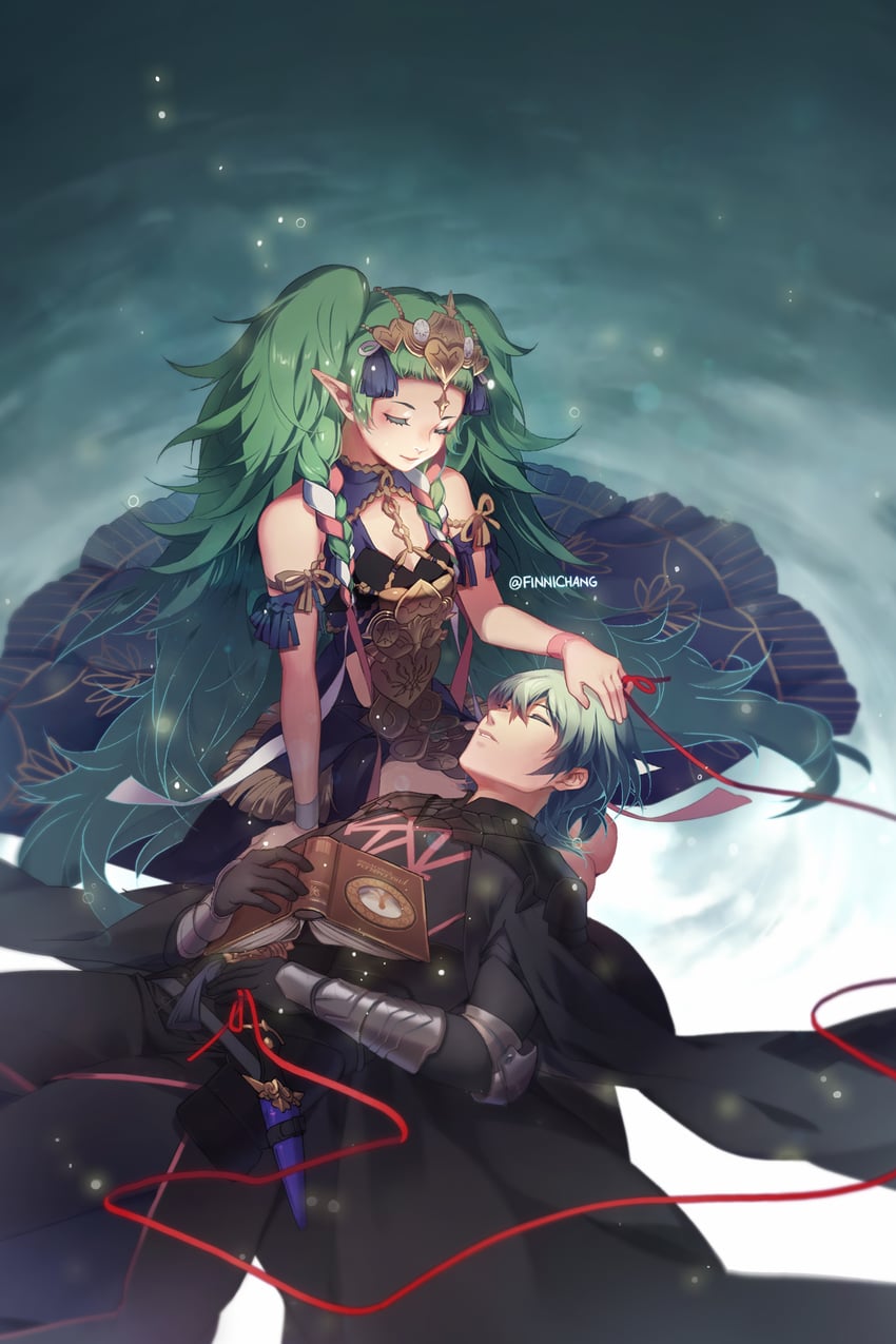 male byleth and sothis (fire emblem and 1 more) drawn by finni_chang