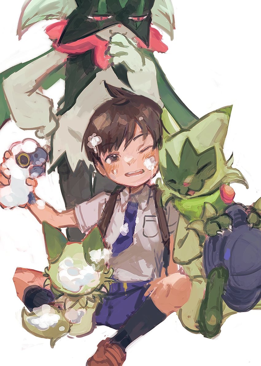 florian, sprigatito, meowscarada, mareep, and floragato (pokemon and 1 more) drawn by maumaujanken