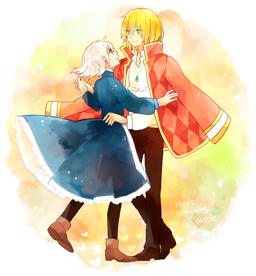 howl pendragon and sophie hatter (studio ghibli and 1 more) drawn by waltz_(tram)