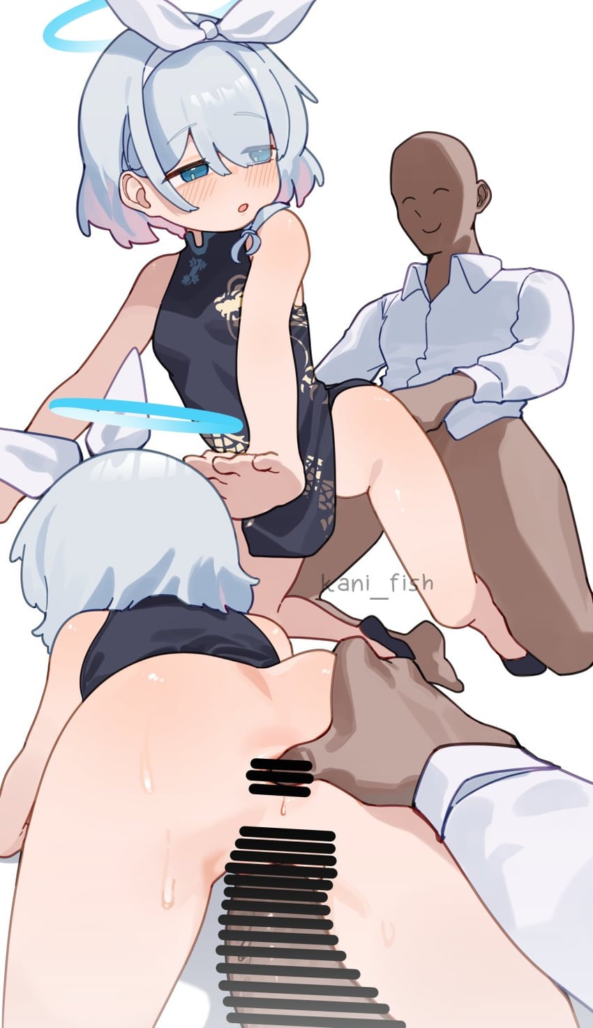 sensei, kisaki, and arona (blue archive) drawn by kani_fish