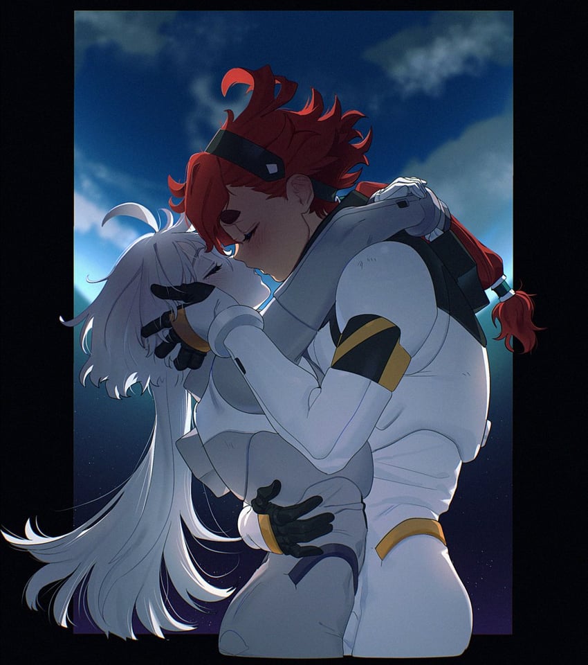 suletta mercury and miorine rembran (gundam and 1 more) drawn by baesong