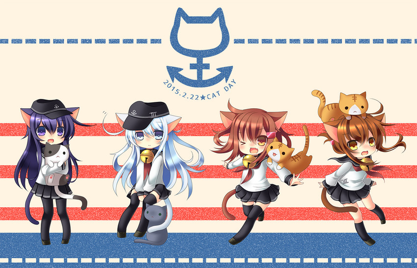 hibiki, inazuma, ikazuchi, and akatsuki (kantai collection) drawn by miji_(citronism)
