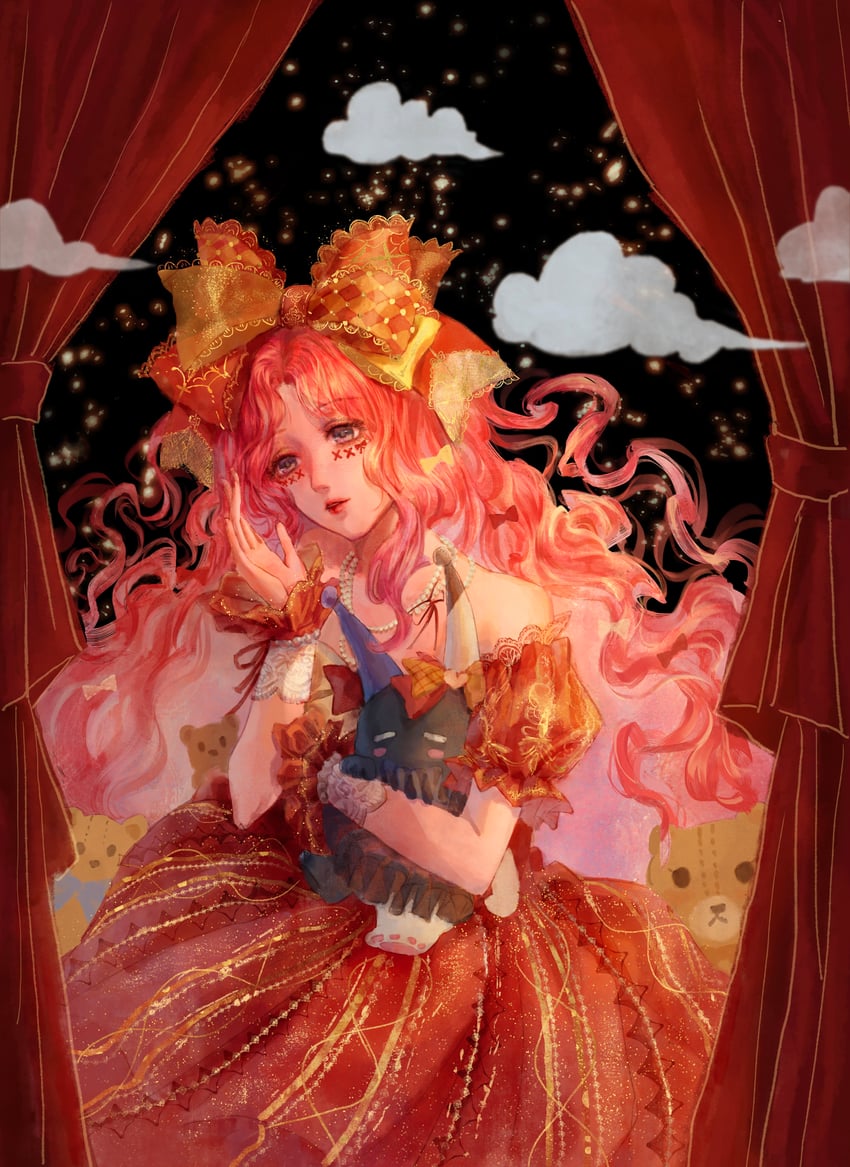 nikki, crimson rhapsody, and felispirit sack (nikki and 1 more) drawn by sea0